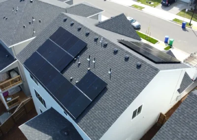 Solar installer installed solar panels on asphalt shingle residential roof in Oregon. Happy Valley